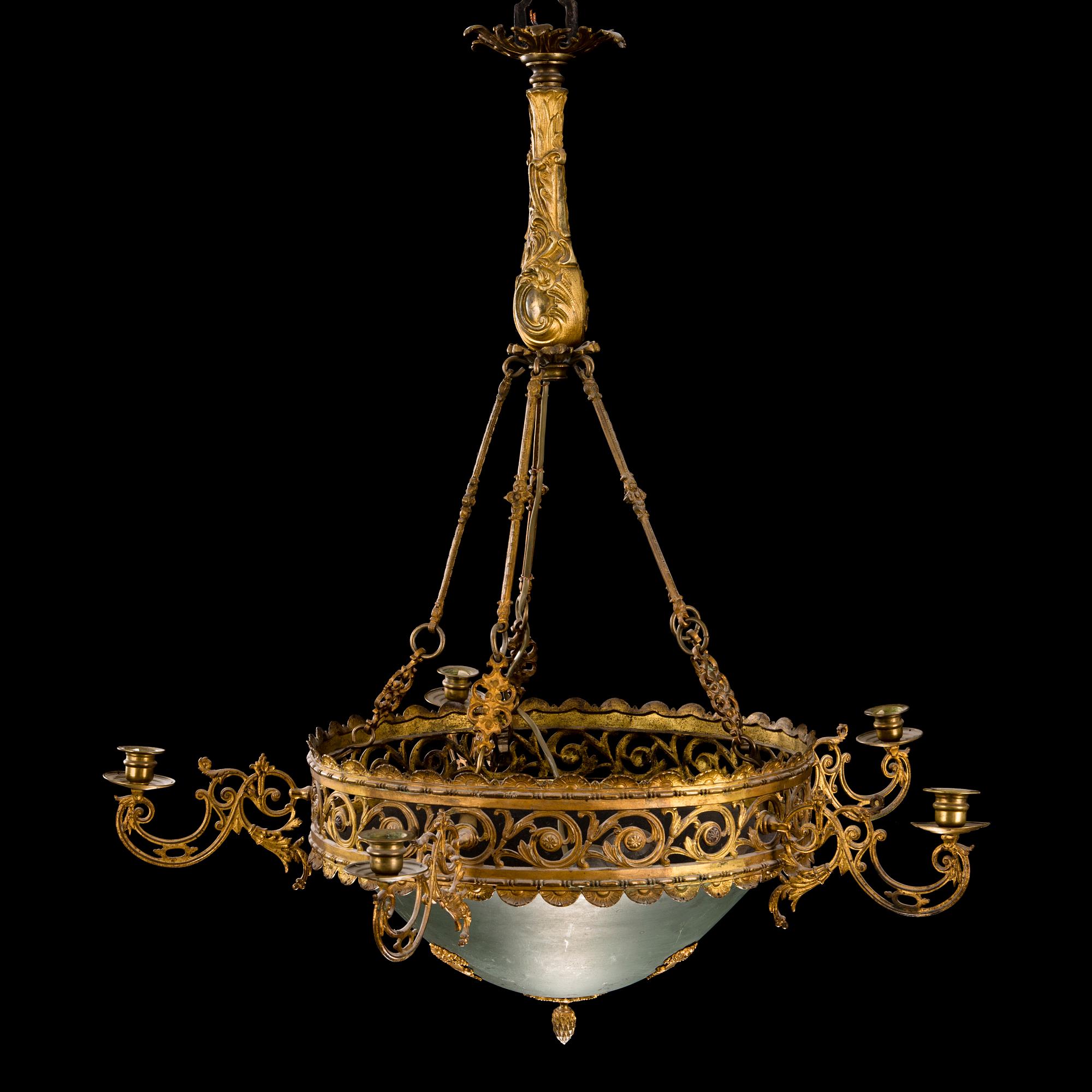 An empire style ceiling lamp from around 1900.