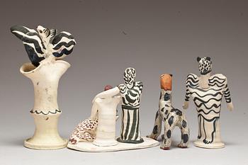FIGURINER, 4 st, keramik, Ulrica Hydman-Vallien, signerade.