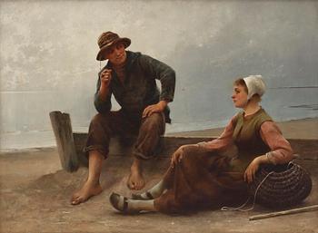543. August Hagborg, On the beach in Brittany.