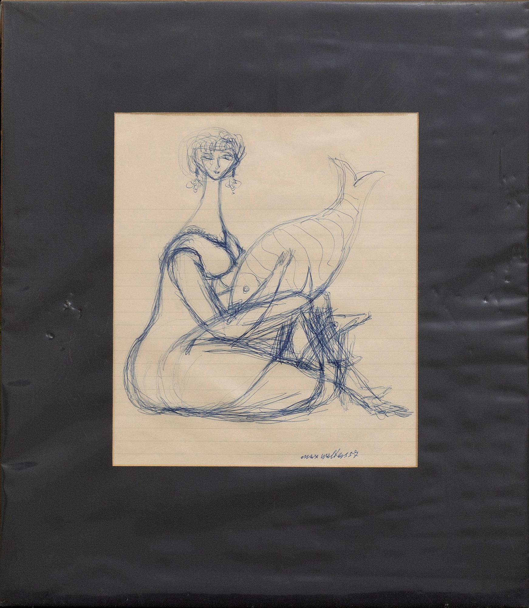 MAX WALTER SVANBERG, 2 bläckteckningar, signerad och daterade 57.