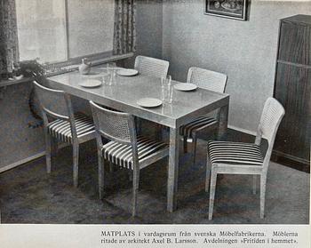Axel Larsson, a rare set of eight chairs model "1030", Svenska Möbelfabrikerna, Bodafors, 1930s.