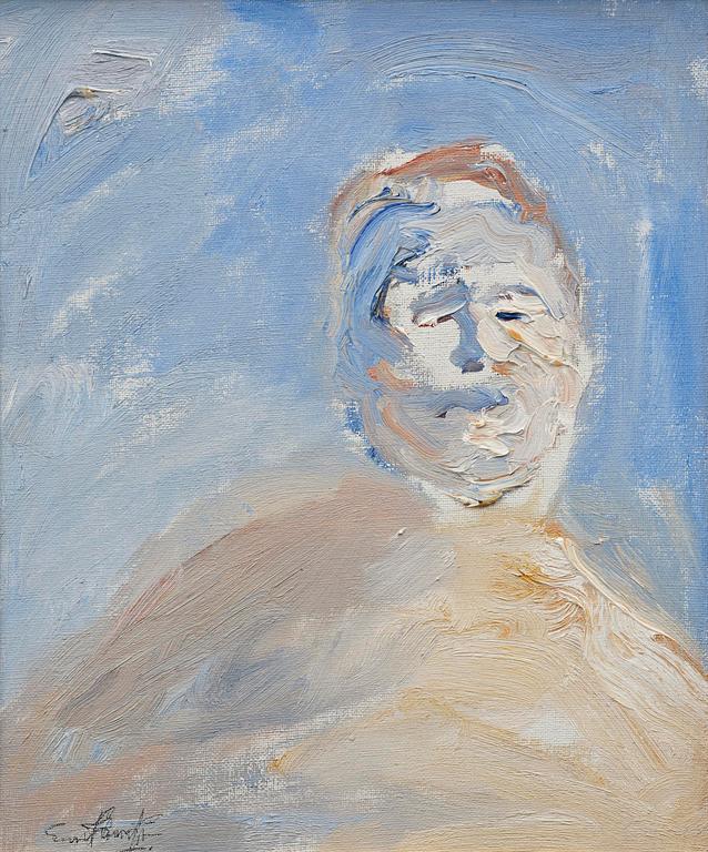 Evert Lundquist, Portrait in blue.
