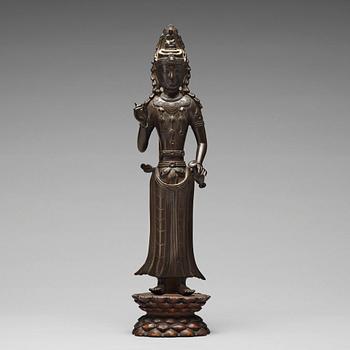 661. A tibeto-chinese bronze figure of Bodhisattva  Avalokiteshvara, circa 1900.