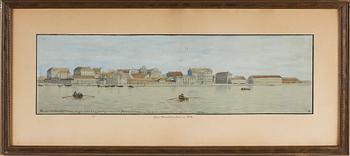 OIDENTIFIERAD KONSTNÄR, akvarell, monogramsignerad, 1800-tal.