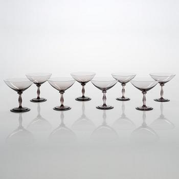 Tyra Lundgren, a set of 33 glasses, Riihimäen Lasi, first half of the 20th century.