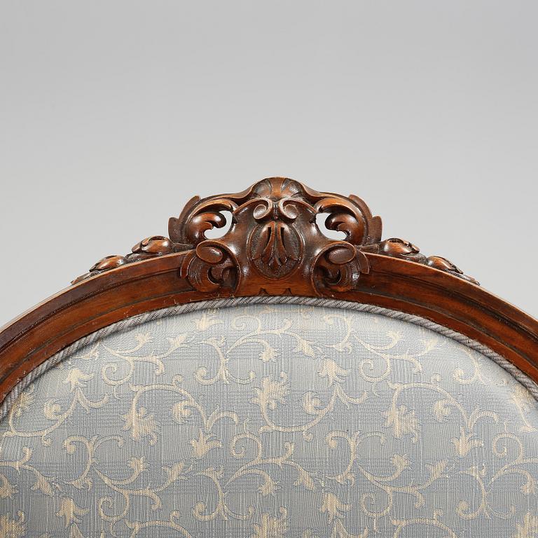 FÅTÖLJER, ett par, nyrenässans, 1800-talets slut.