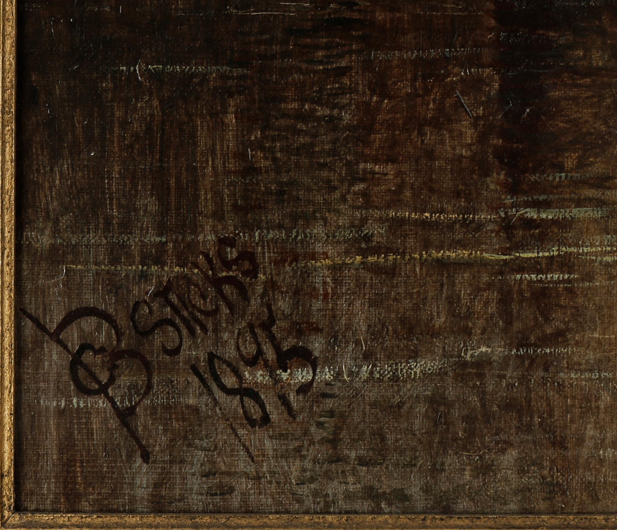 GEORGE BLACKIE STICKS, olja på duk, signerad och daterad  1895.