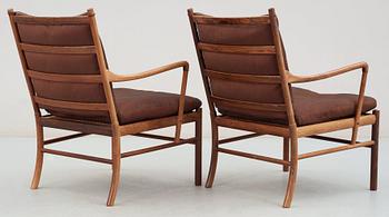 A pair of Ole Wanscher palisander 'Colonial Chair, PJ 149', Poul Jeppesen, Denmark.