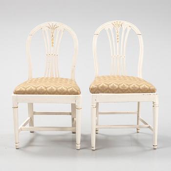 Six late Gustavian chairs, Sweden, first half of the 18th century.