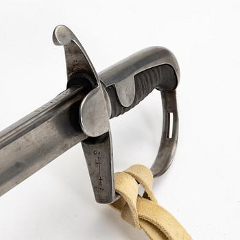 Saber, Swedish, 1831 artillery pattern, with scabbard.