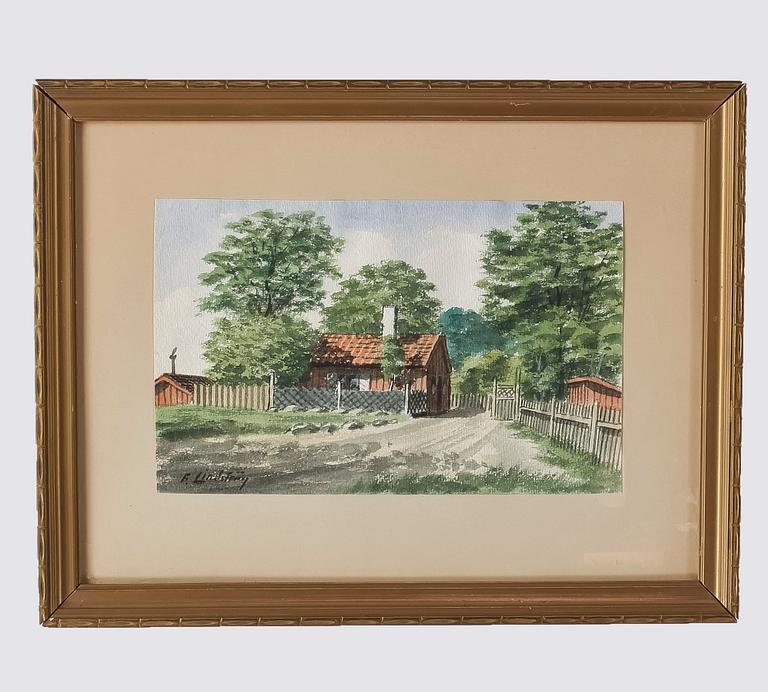 FRANS LINDSTRÖM, akvareller, 7st, Stockholmsvyer, signerade.