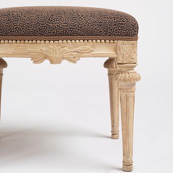 A pair of Gustavian stools, Stockholm, second part of the 18th century.