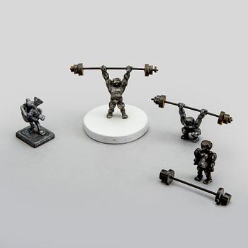 Yngve Lundell, skulpturer 4 st signerade.