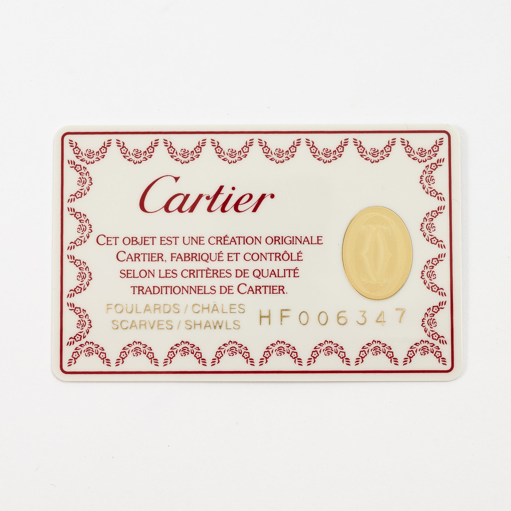Cartier, a '13 rue de la paix' scarf.