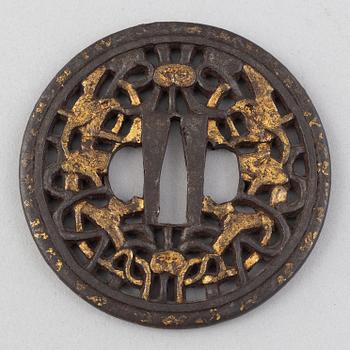 Tsuba, 3 pieces, mumei, Japan, 19th century.