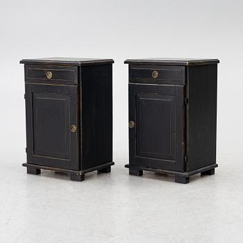 Bed cabinets, a pair, Gustavian style, 20th century.