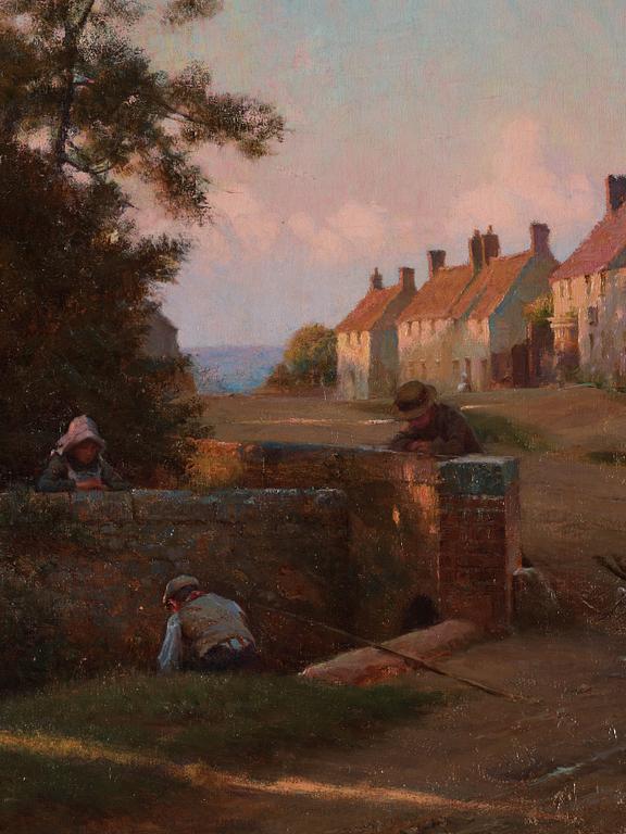 Blandford Fletcher, Village street with children.