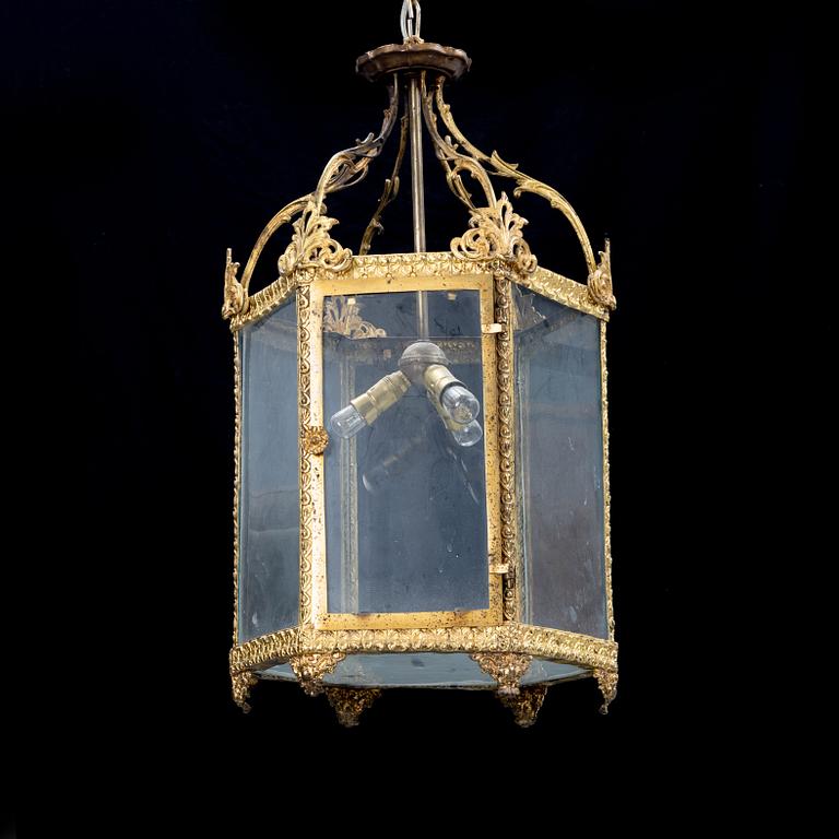 A lantern ceiling lamp, 20th century.