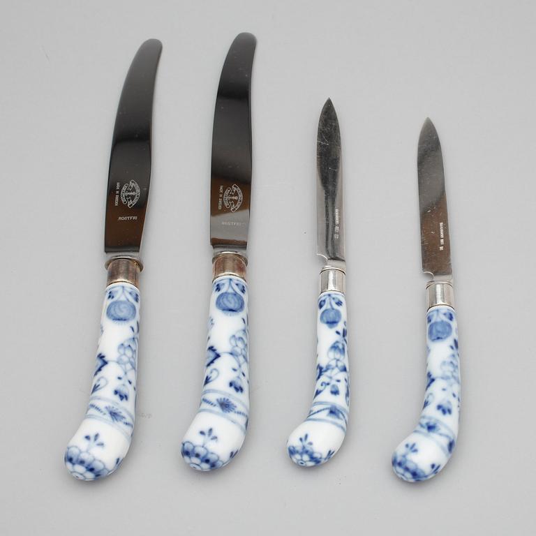 KNIVAR, 12+12, porslin och nysilver / rostfritt stål.