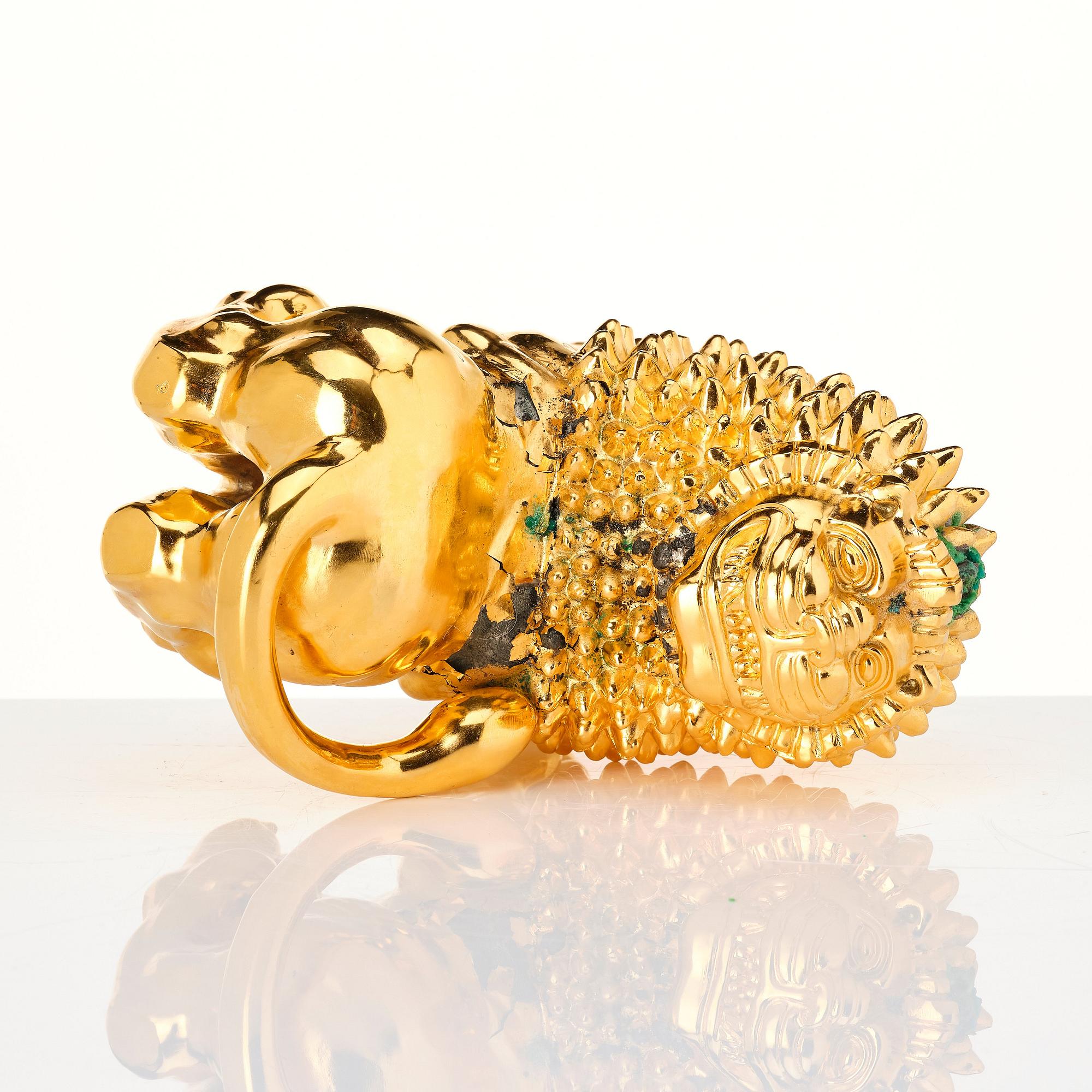 Anna Petrus, a gilt pewter sculpture of a lion, Svenskt Tenn, Stockholm, 1988.