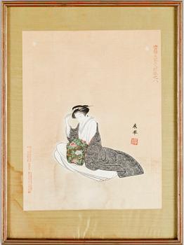 OKÄND KONSTNÄR, träsnitt, 7 st, Japan, 1900-talets första hälft.