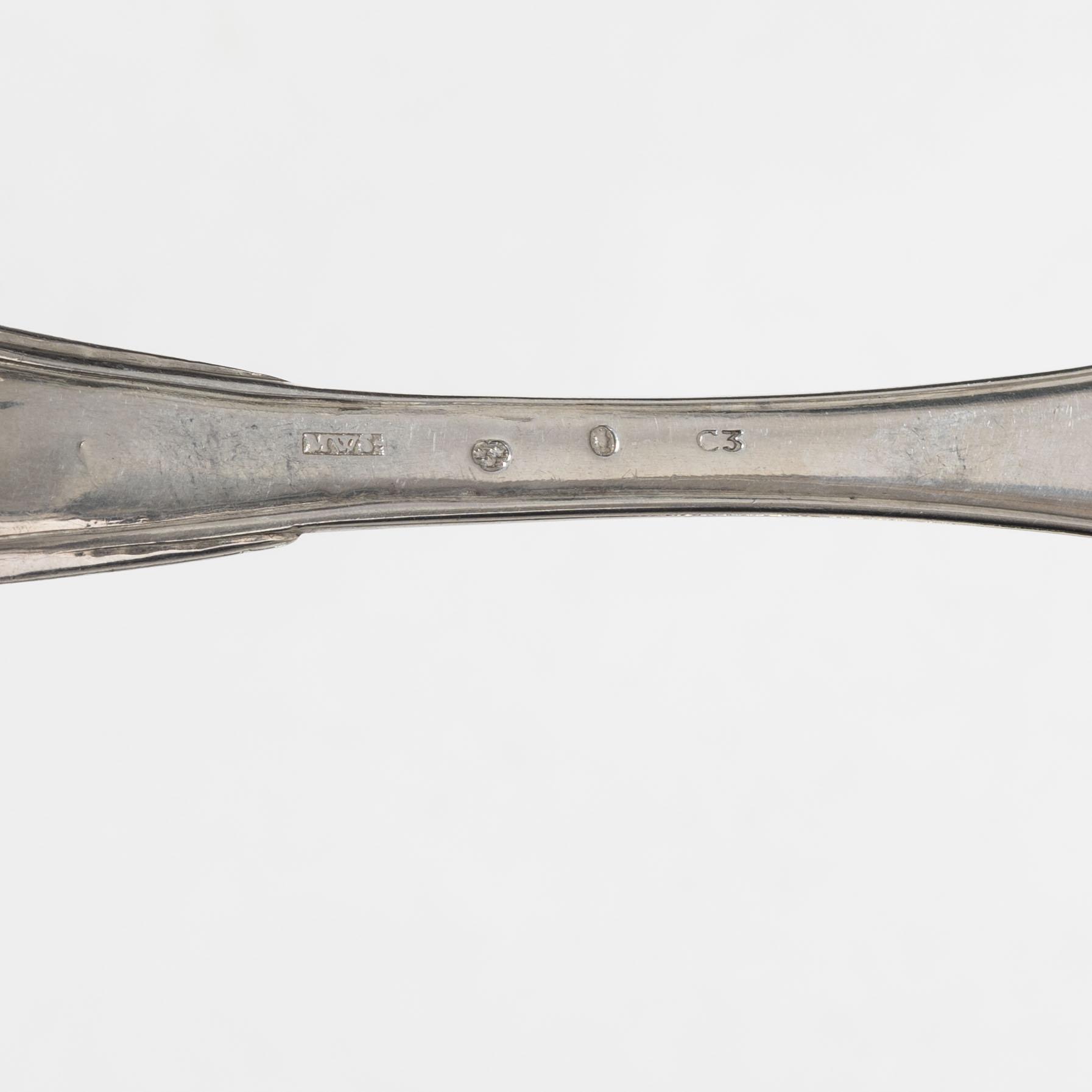 A set of Swedish 19th Century silver spoons (14 pieces).