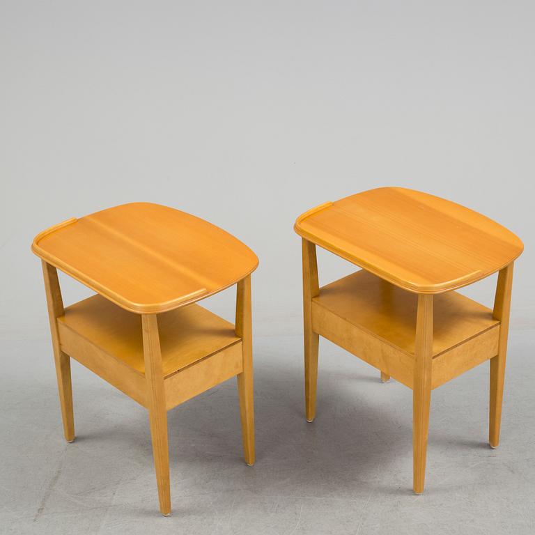 A pair of 1940s bedside tables by Nordiska Kompaniet.