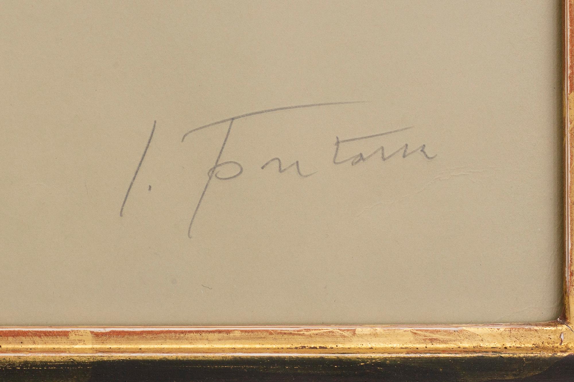 Lucio Fontana, a signed and numbered etching with relievo and perforation.
