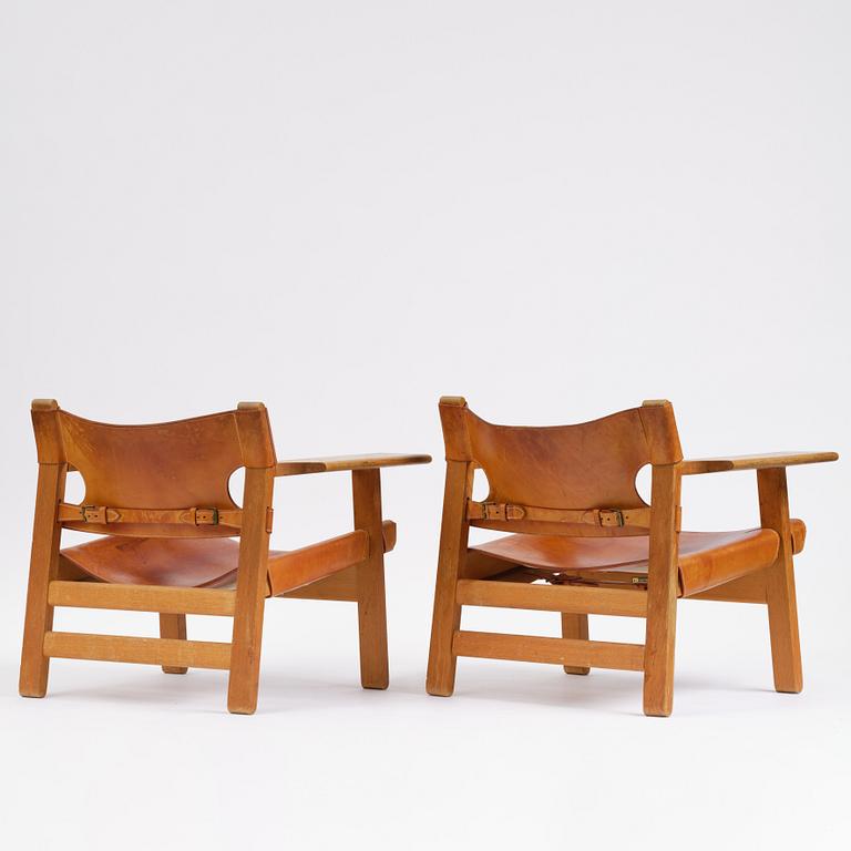 Børge Mogensen, a pair of armchairs, "The Spanish Chair", model 226, Fredericia Stolefabrik, Denmark 1960s.