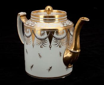 TEKANNA, porslin, sannolikt Frankrike, 1800-talets början.