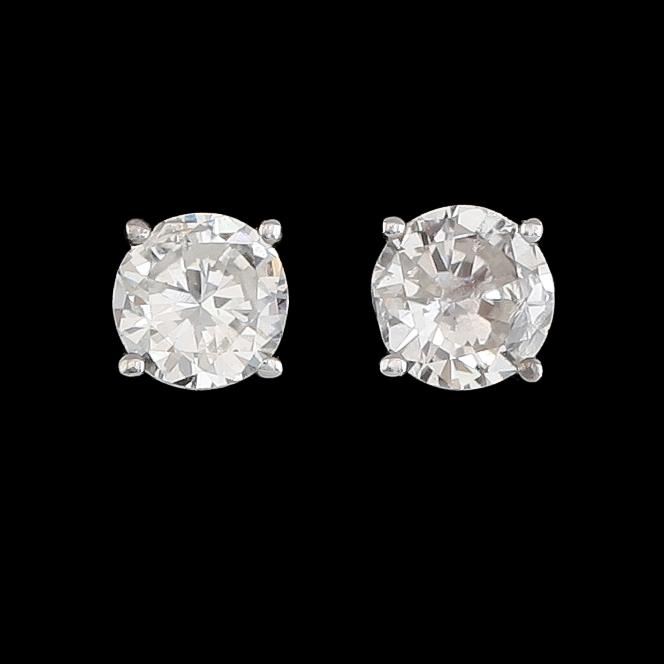 ÖRHÄNGEN, 1 par, 14K vitguld, briljantslipade diamanter tot ca 0.40 ct.