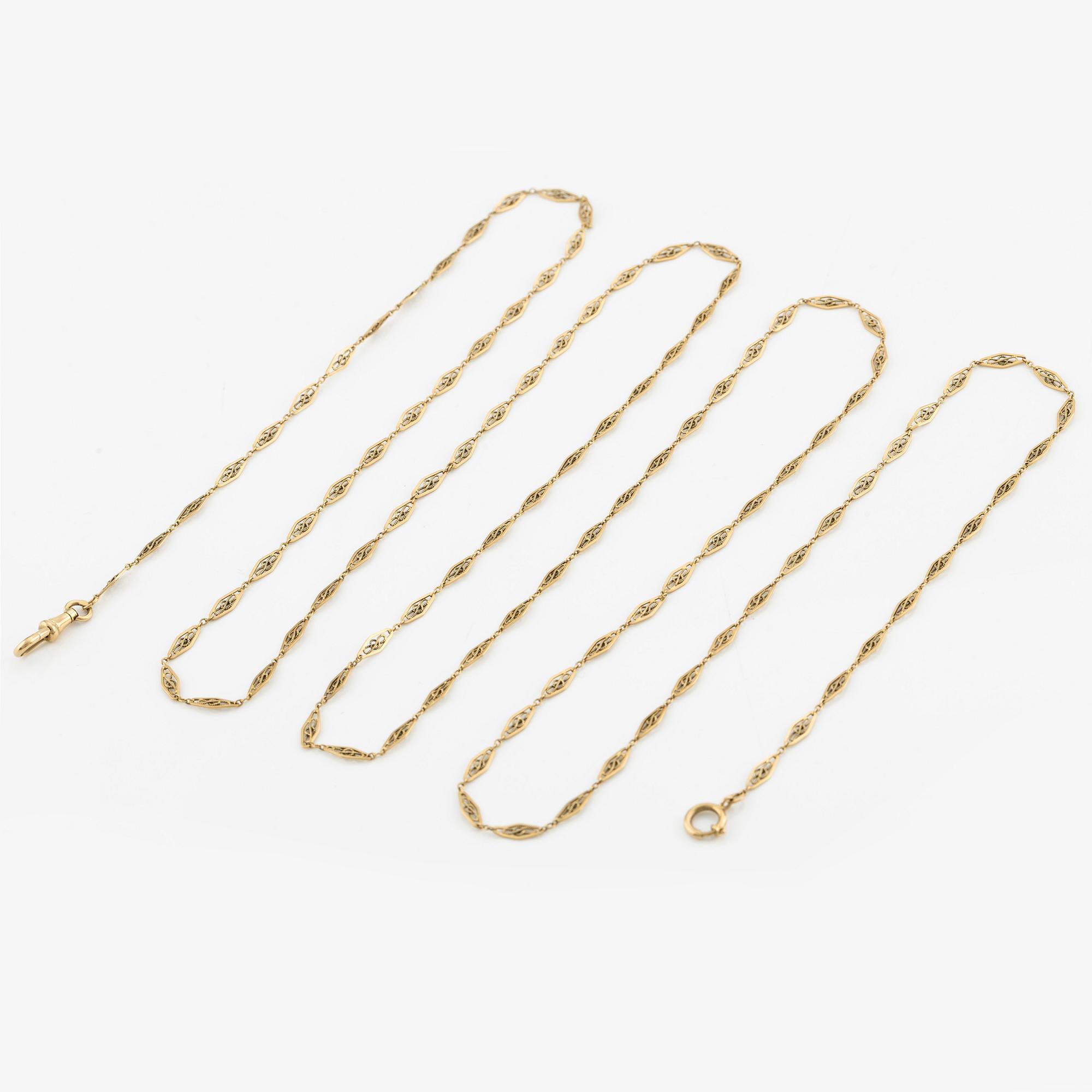 Klockkedja, 18K guld.