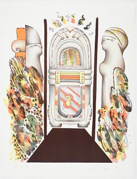 MAPP, 9 grafiska blad, "Music Maestro Please II", utgivna av Editions Sonet, Stockholm, 1981. Sign o numr 65/75.