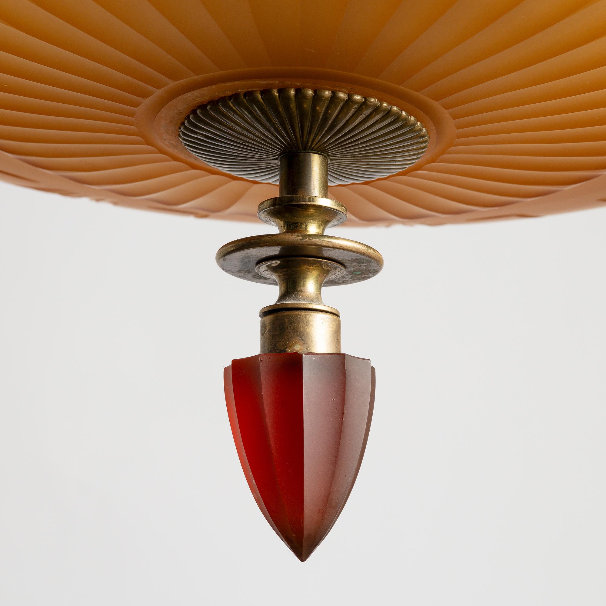 Harald Notini, a model "6658" ceilinglamp, Arvid Böhlmarks Lampfabrik, Stockholm, 1930s.