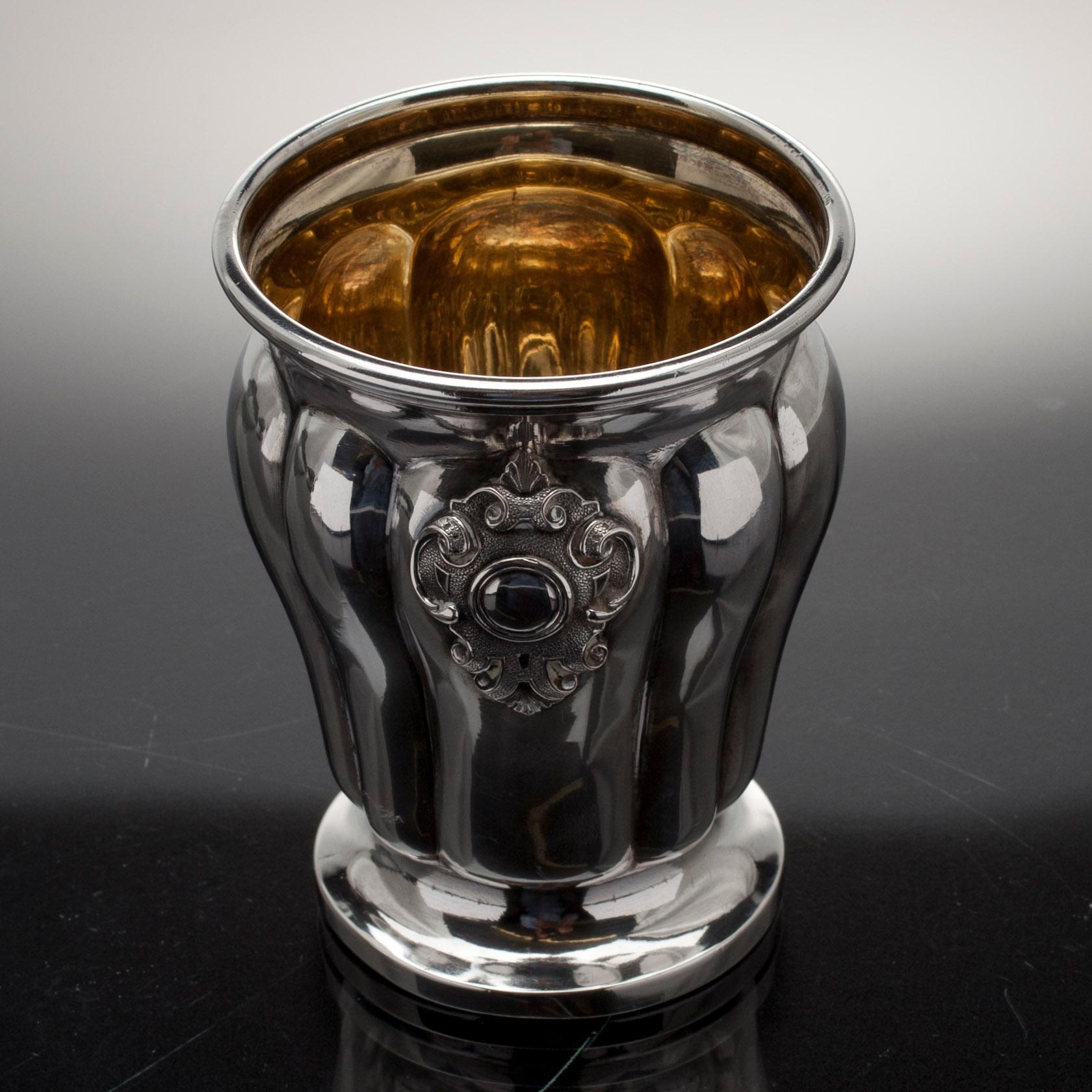 BÄGARE, silver, hovleverantör Sasikov (Сазиковь) S:t Petersburg 1871, Ryssland. Vikt ca 160 .