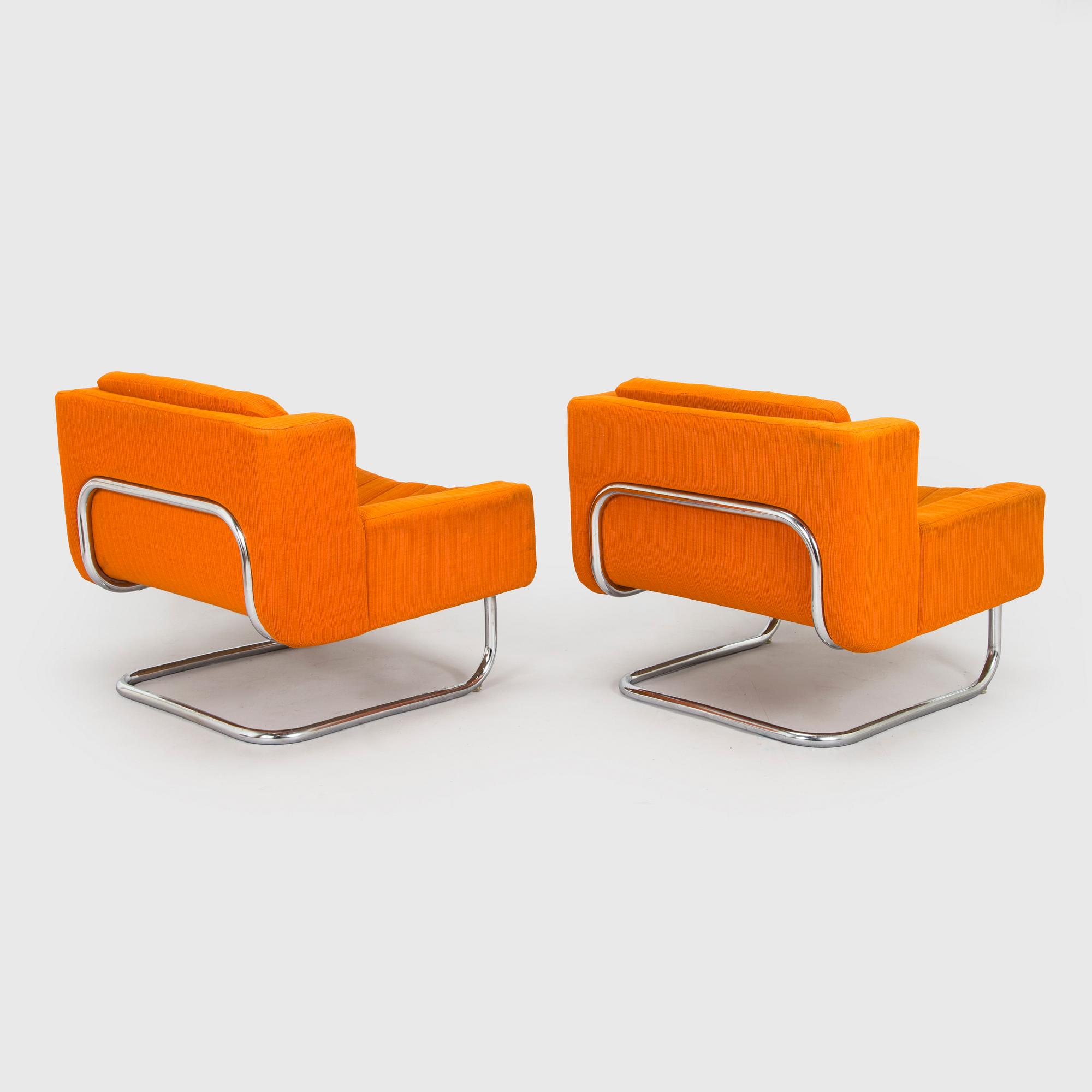 Esko Pajamies, a pair of 1970's 'Contra' easy chairs for Asko, Finland.