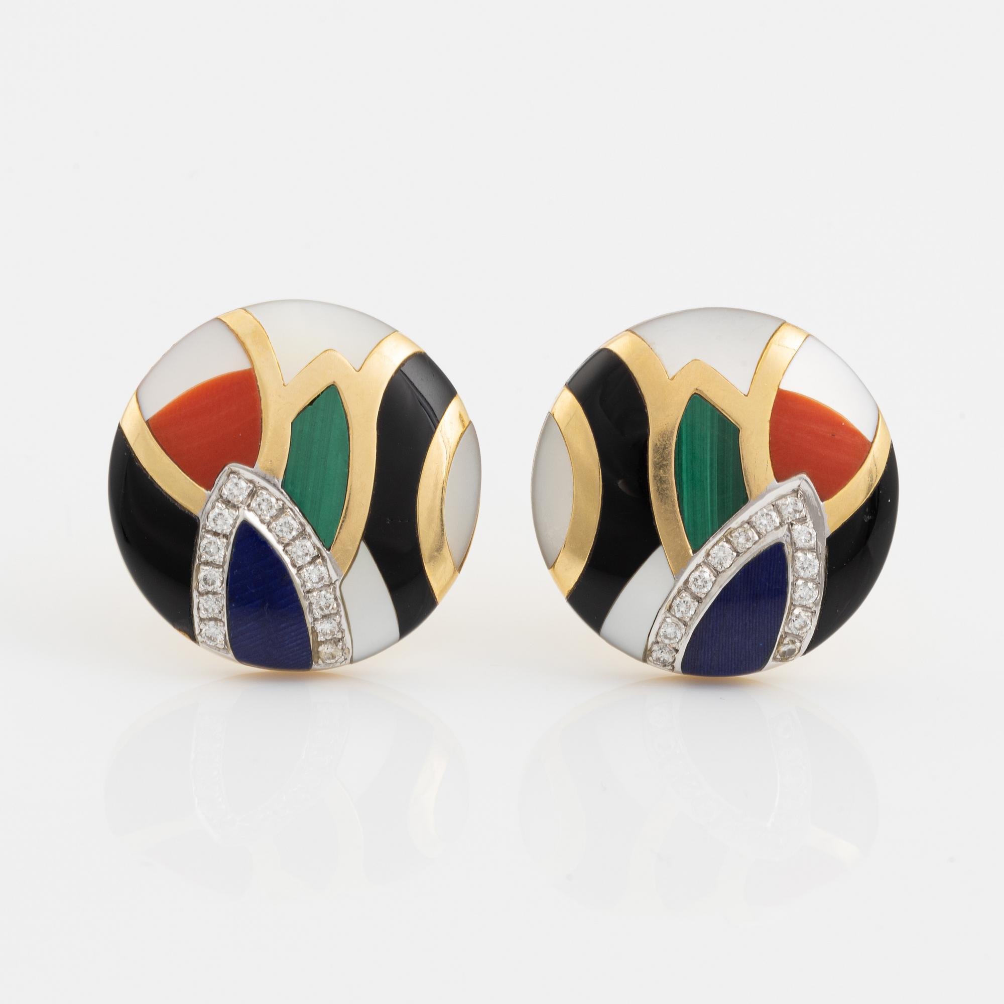 A Black Starr & Frost bracelet and a pair of earrings.