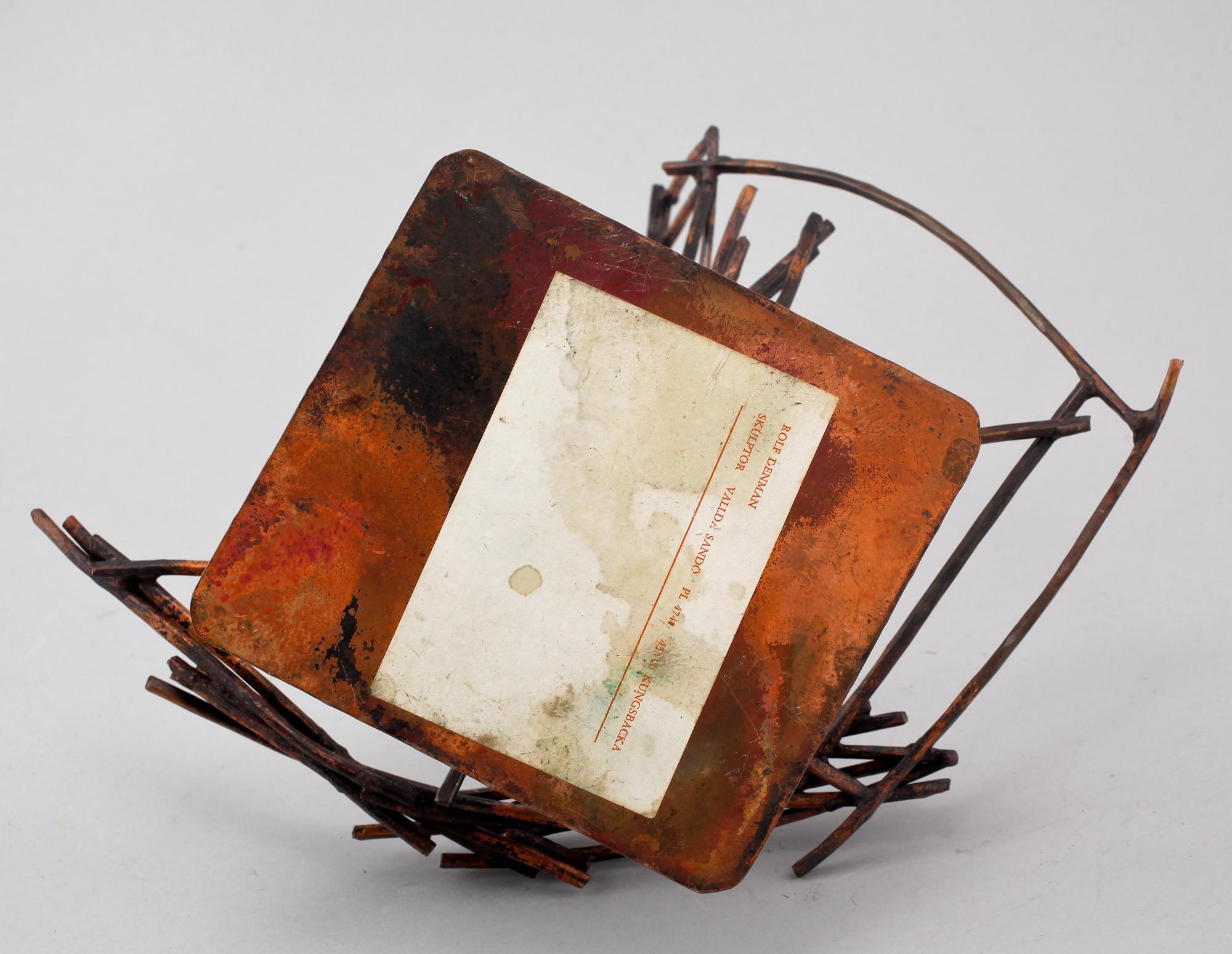 ROLF DENMAN, skulptur, järn, signerad och daterad 1973.