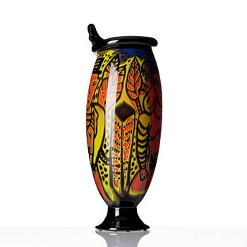 Ulrica Hydman-Vallien, a graal glass vase, Kosta Boda, Sweden, edition 1/5.