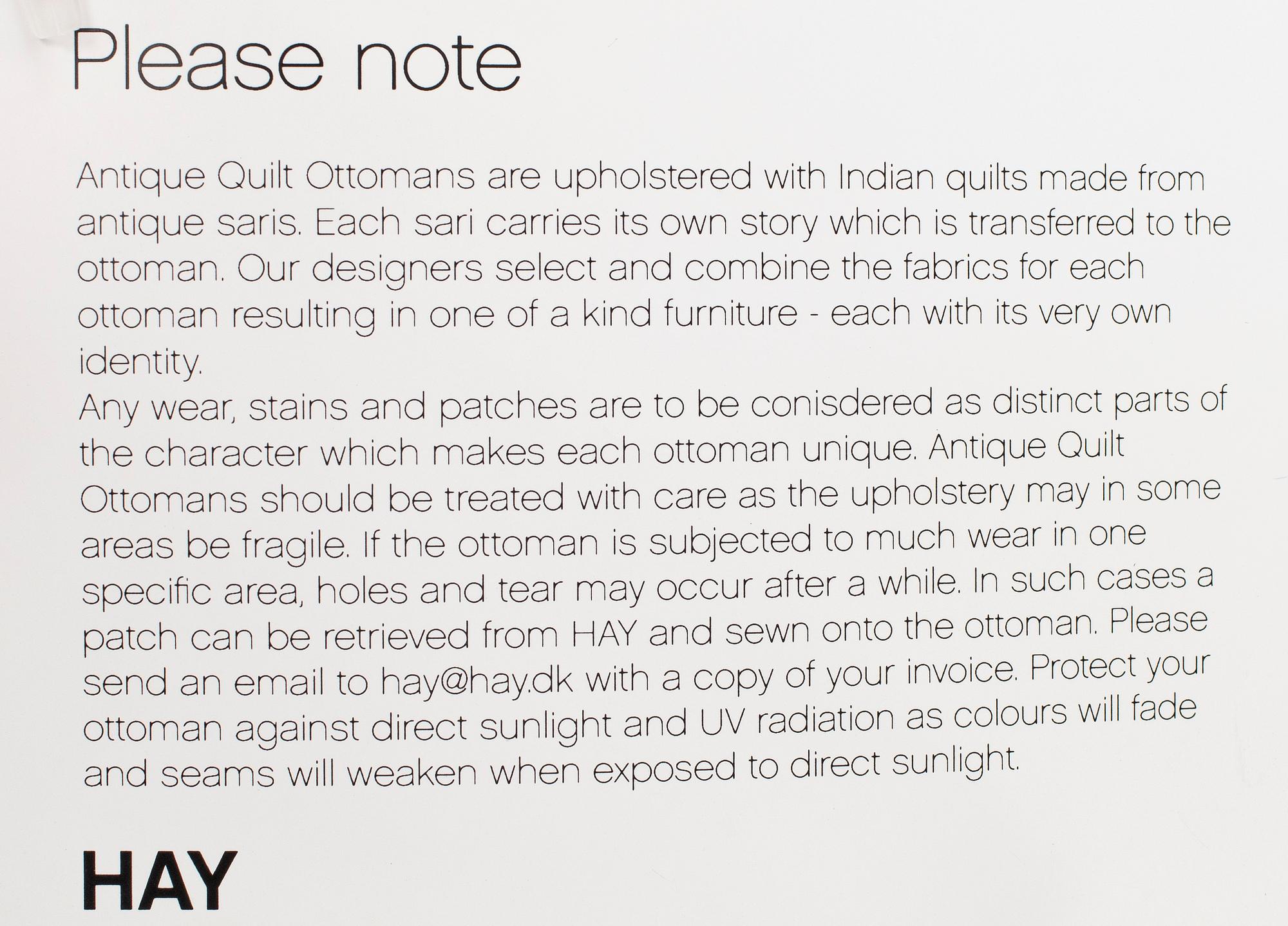 HAY 'Antique quilt ottoman'.