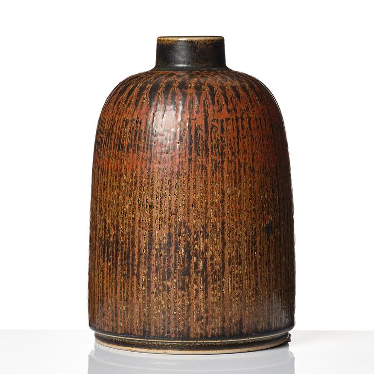 Carl-Harry Stålhane, a unique stoneware vase, Rörstrand, Sweden 1961.