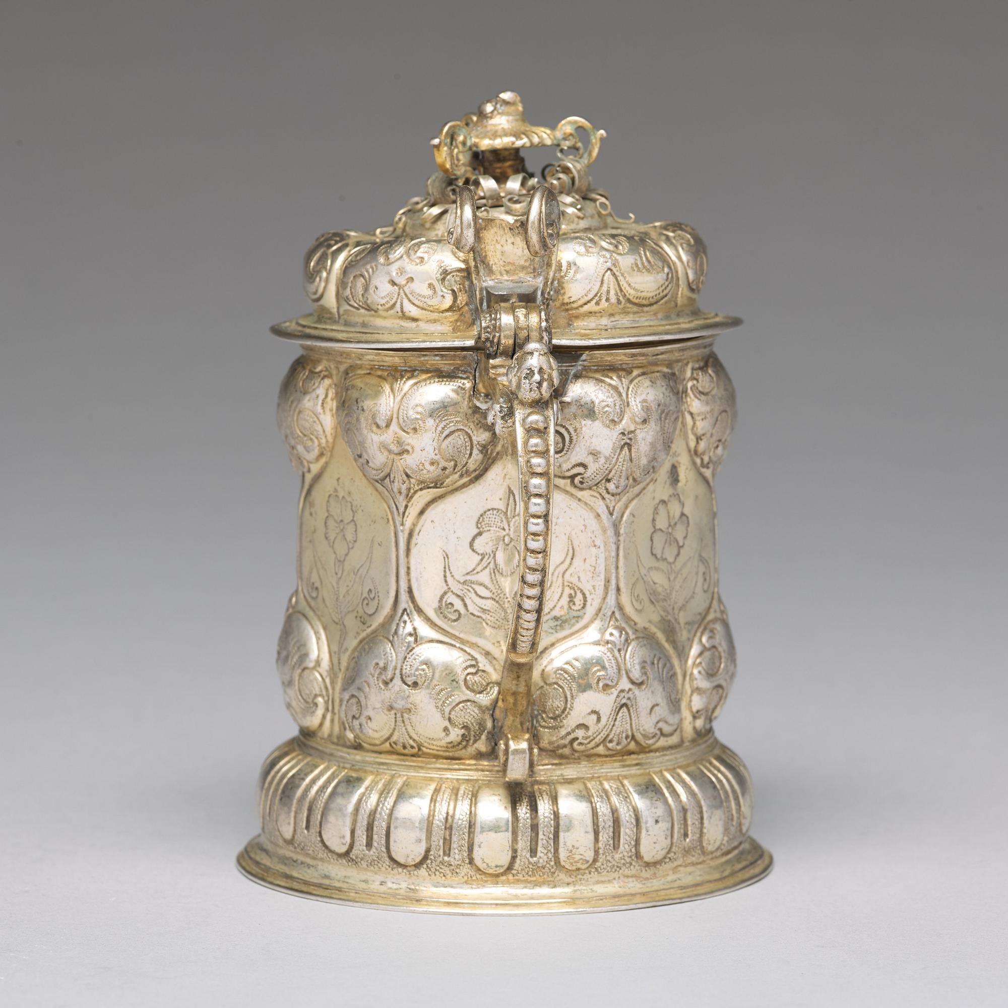 A German 17th century silver-gilt tankard, mark of Philipp Plapert, Nürnberg (1637-1665).