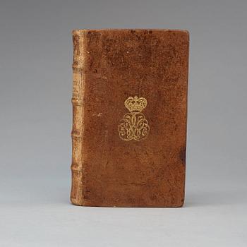 QUEEN LOVISA ULRIKA OF SWEDEN (1720-1782), bookbinding with royal monogram. (2).