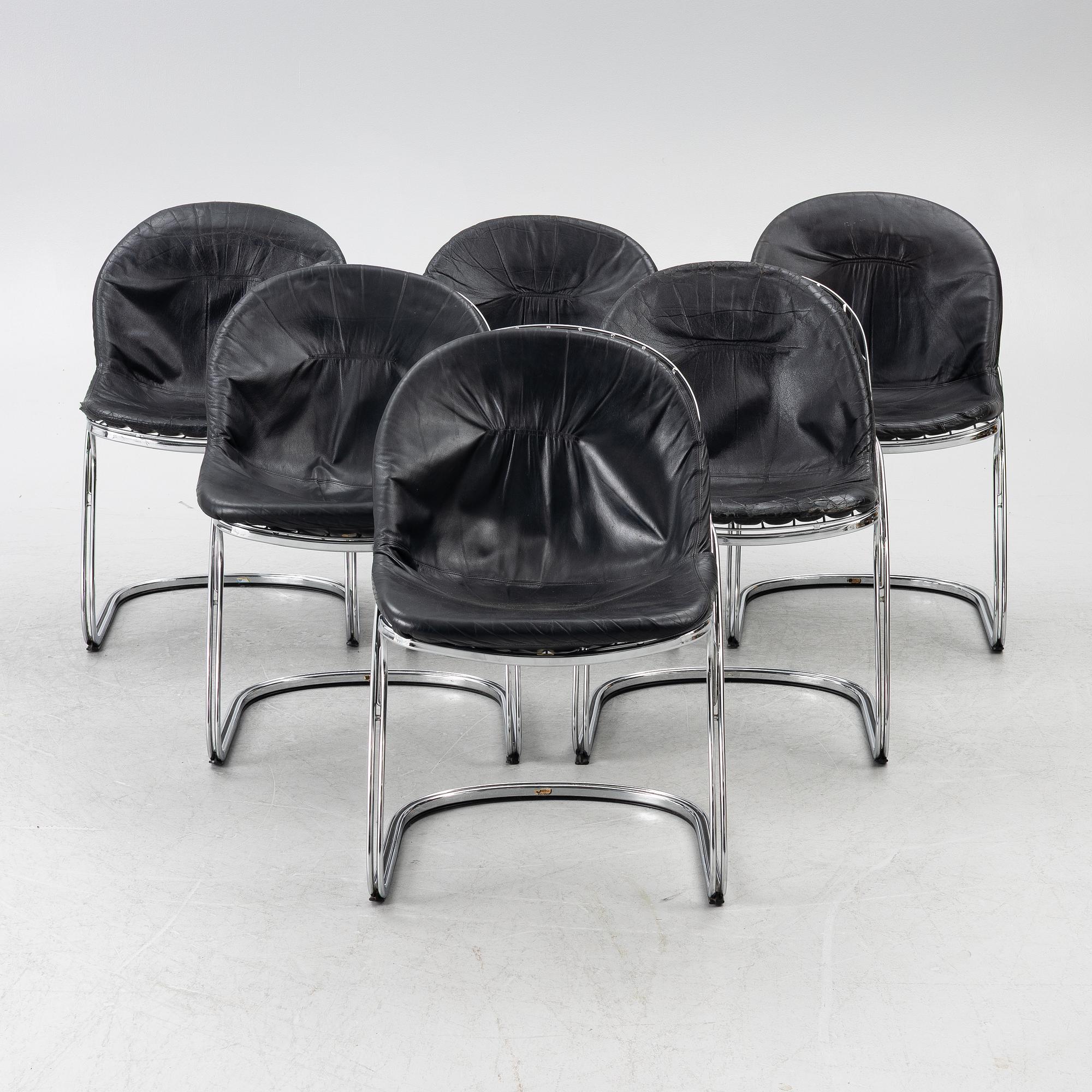 Gastone Rinaldi, chairs 6 pcs, "Sabrina", second half of the 20th century.