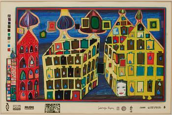 Friedensreich Hundertwasser, silkscreen in colours, stamped 1622/3000.
