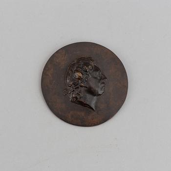 Three Bronze Plaquettes. Diameter 15 cm, 9,5 cm och 7 cm.