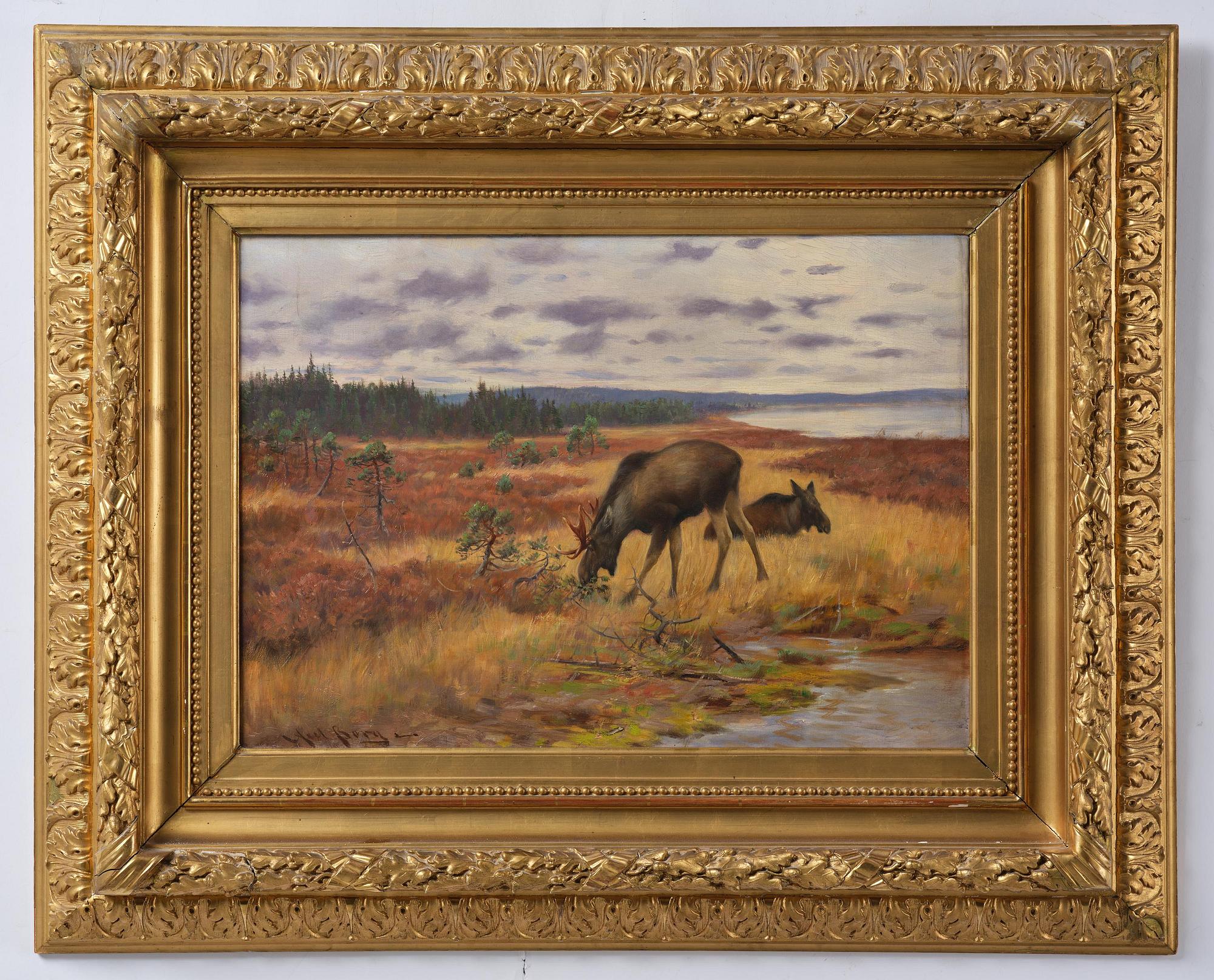 Axel Borg, Älgar på myr.