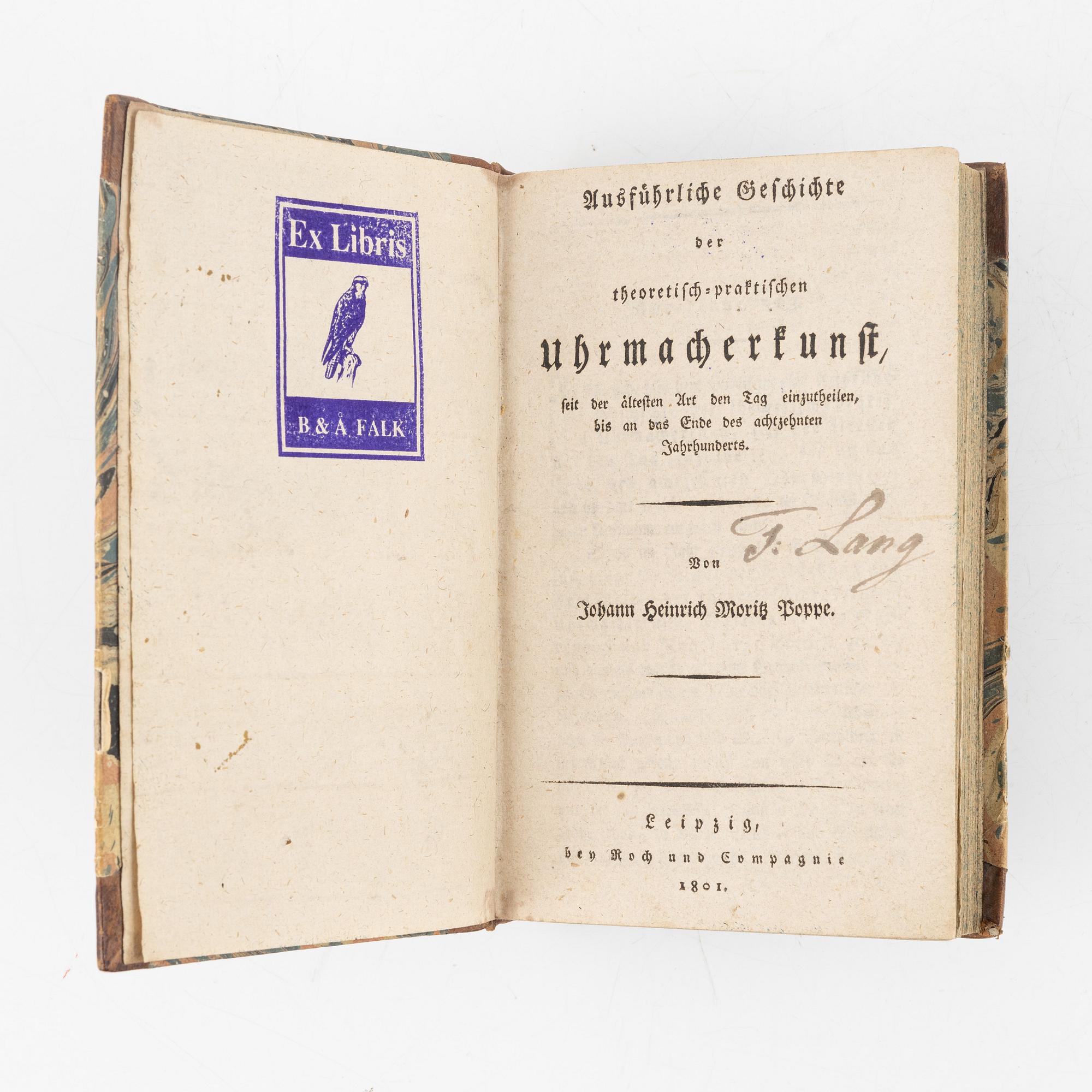 Geschichte der theoretisch-praktischen Uhrmacherkunst, 1801.