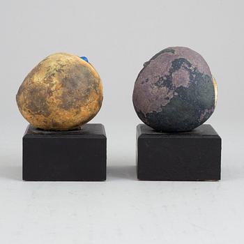 Alf Ekberg, two signed stoneware sculptures.