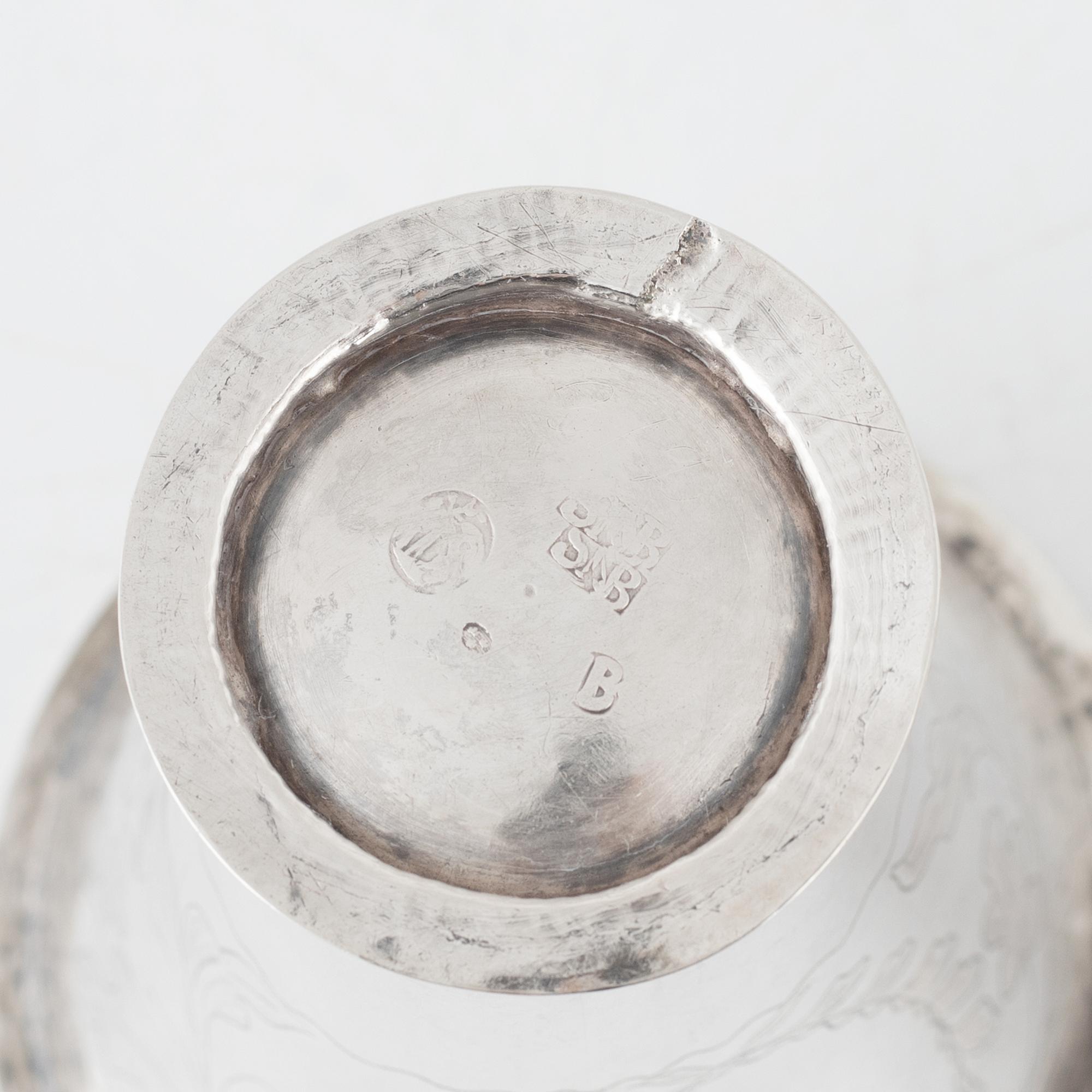 Bägare, 3 st, silver, 1700-1800-tal.